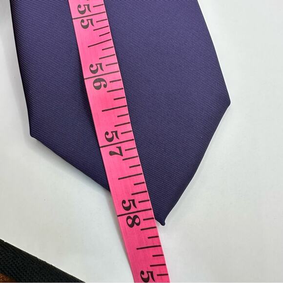 WEMBLEY Vintage VTG Men Set of 2 Purple Solid Plaid Mens Neck Tie Business Retro - Picture 8 of 14